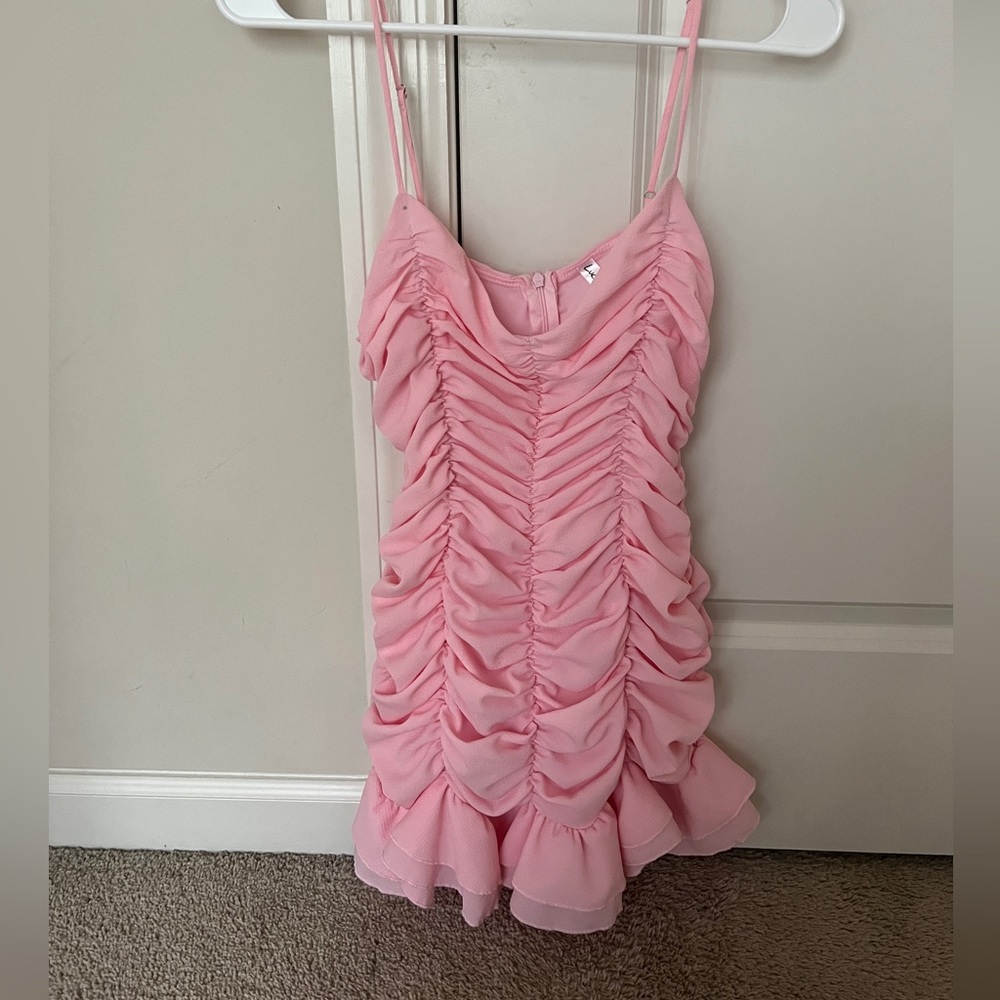pink Lucy in the Sky Bodycon dress, Size small, Ruched